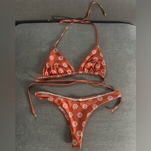 Orange Sunburst Bikini Set